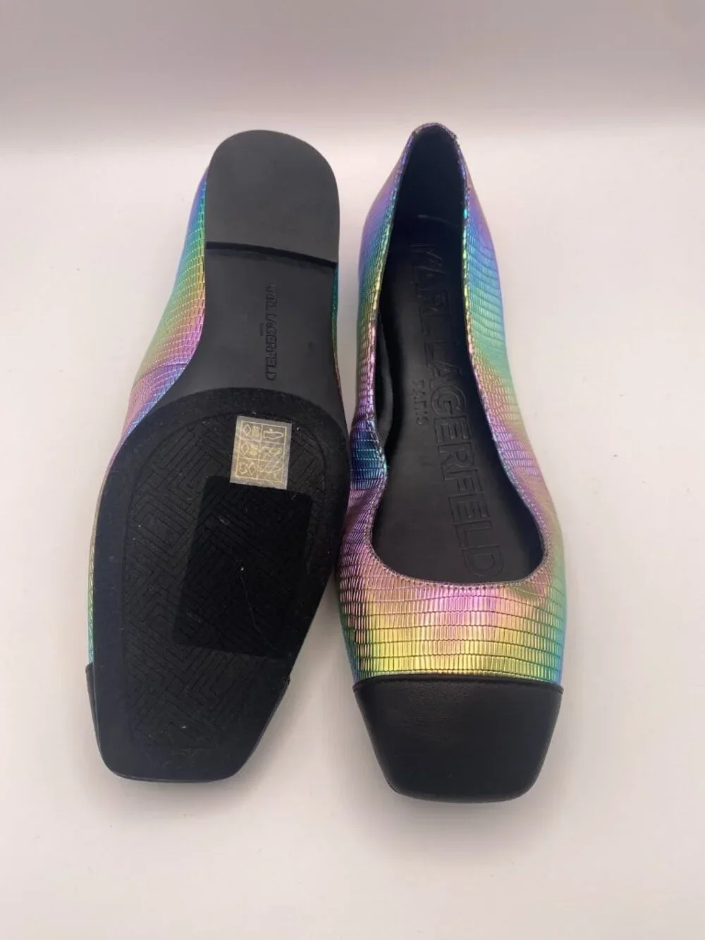 Karl Lagerfeld Womens Paris Zayna Flat Square Toe Sandal Sz 8